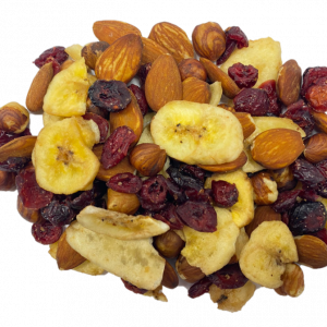 Bio-Energiemix aus Nüssen, Bananen und Trockenfrüchten